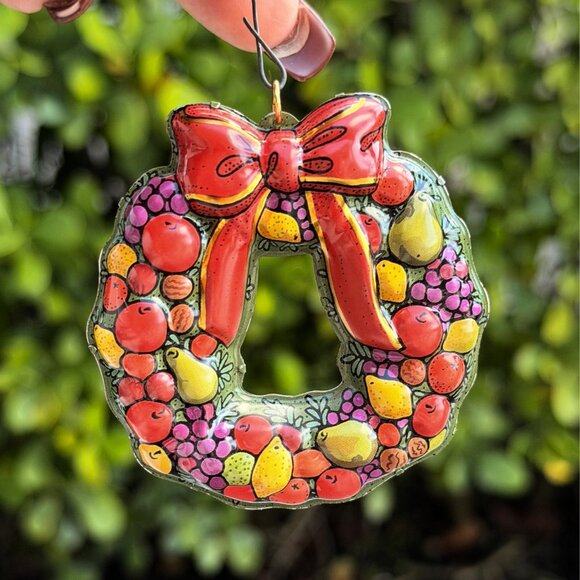 Hallmark Lot Tin Toy Ornaments Wreath of Evergreens Merry Motorcycle Stocking - Picture 11 of 12